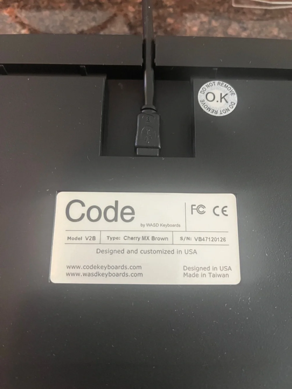 WASD‎ KeyBoard Mechanical V2B Cherry MX Brown Backlit Coding